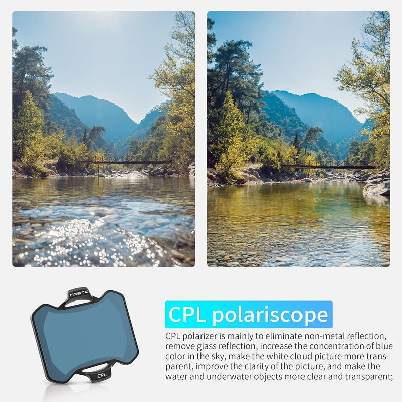 RCGEEK ND Filters Set for DJI Avata 2 Accessories, 6 Pack Plastics Gimbal Camera Len Filters for DJI Avata 2 (CPL, UV, ND8, ND16, ND32, ND64) - Image 5